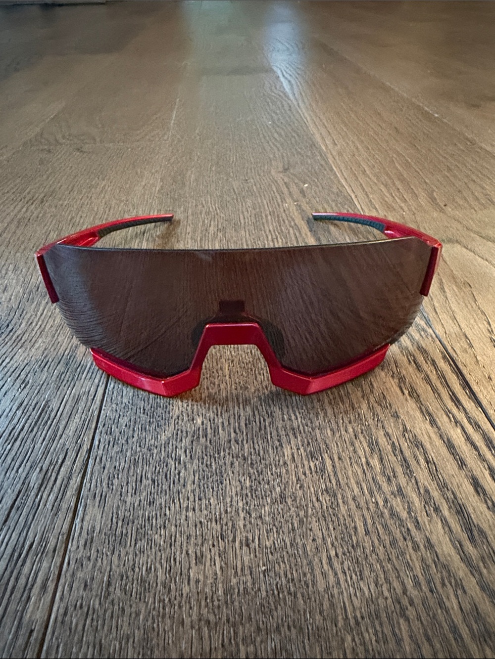 Red Sports-Style Protective Running Sunglasses